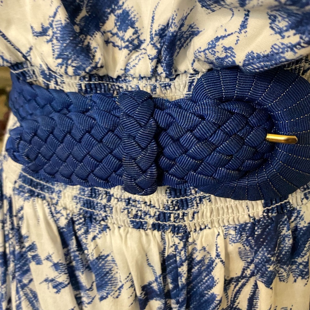 Woven Blue Braided Women's Belt - Classic Navy Accent - Picture 3 of 5